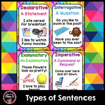 Types of Sentences by Tales From Miss D | Teachers Pay Teachers