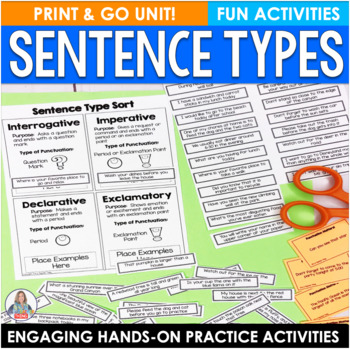 Types of Sentences Activities and Four Types of Sentences Worksheets