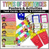 Four Types of Sentences Engaging Activities, Task Cards, &