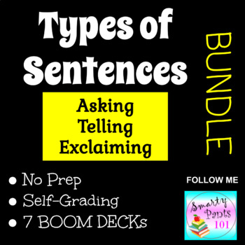Preview of Types of Sentences BOOM DECK BUNDLE Internet Activity   