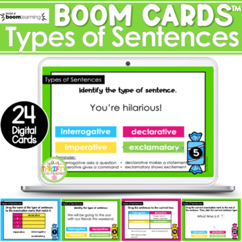 Preview of Types of Sentences Boom Cards | Digital Task Cards