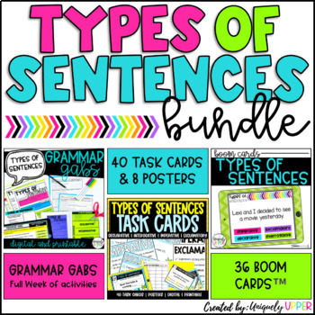 Preview of Types of Sentences Bundle - Sentence Structure #junesavings