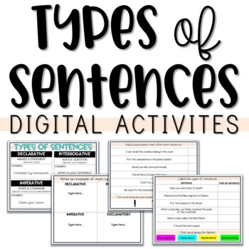 Preview of Types of Sentences Digital Activity - Distance Learning