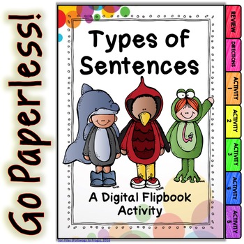 Preview of Types of Sentences Digital Interactive Notebook for Google