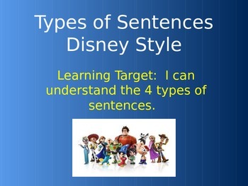 Preview of Types of Sentences Disney Style