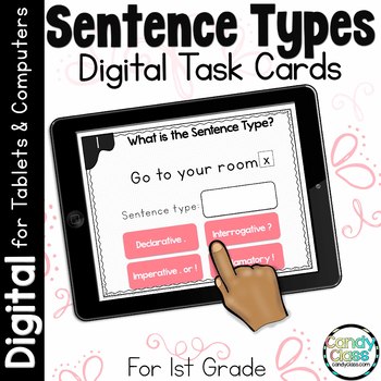 Preview of Types of Sentences Ending Punctuation Activity 1st Grade Google Slides Practice