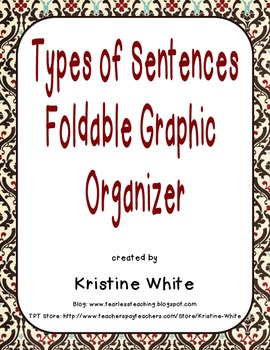 Preview of Types of Sentences Foldable Graphic Organizer