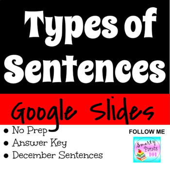 Preview of Types of Sentences GOOGLE SLIDES  Theme December 