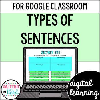 Preview of Types of Sentences Grammar Activities for Google Classroom Digital