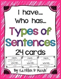 Types of Sentences "I Have, Who Has..." Cards (24 cards in all)