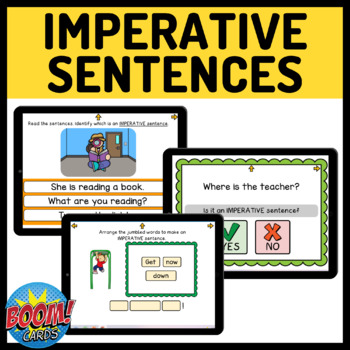 Types of Sentences Imperative Sentence Lesson Boom Cards | TPT