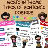 Types of Sentences Posters with a Cowboy Cowgirl Theme