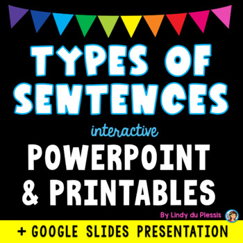 Preview of Types of Sentences PowerPoint / Google Slides, Worksheets, Posters, & More!