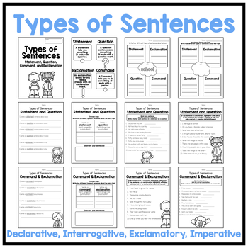 Types of Sentences - Print & Go Grammar Skills by Lindsay Hill | TPT