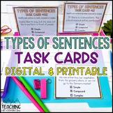 Types of Sentences Sentences Task Cards