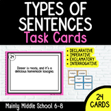 Types of Sentences TASK CARDS