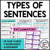 Types of Sentences Task Cards Worksheets Assessment for Ex