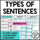Types of Sentences Task Cards Worksheets Assessment for Im