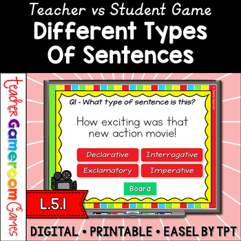 Preview of Types of Sentences Teacher vs Student Game #3