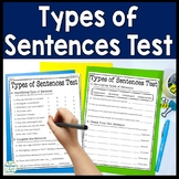 Types of Sentences Test: 2 Versions Included | Types of Se