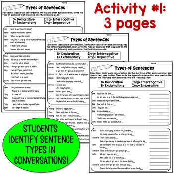 Types of Sentences Worksheets by Deb Hanson | Teachers Pay Teachers