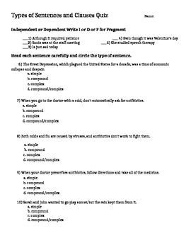 Independent Dependent Clause Worksheet - Ivuyteq