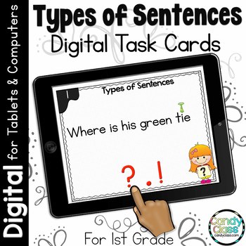 Preview of Types of Sentences and Ending Punctuation Grammar Activity Google Slides Use