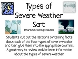 Types of Severe Weather Sort Packet