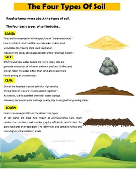 types of soil worksheet pdf