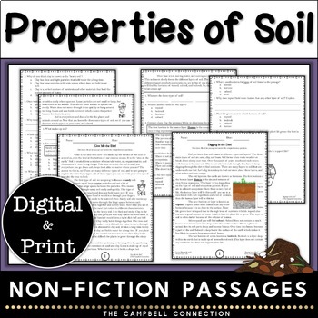 Preview of Types of Soil Reading Passages Worksheets - Layers & Properties - Soil Profile