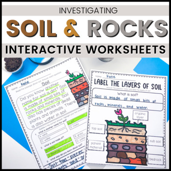 Preview of Types of Soil and Rocks Worksheets and Activities | First and Second