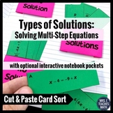 Types of Solutions - Solving Multi-Step Equations Card Sort