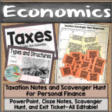 Types of Taxation Presentation, Notes, and Scavenger Hunt