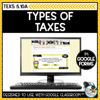 Preview of Types of Taxes Personal Financial Literacy | Digital Math Task Cards