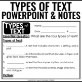 Types of Text | Editable PowerPoint and Scaffolded Notes