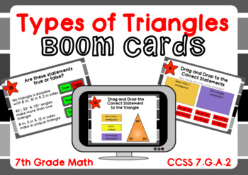 Preview of Types of Triangles Boom Cards-Digital Task Cards