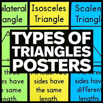 Preview of Types of Triangles Poster - Math Classroom Decor