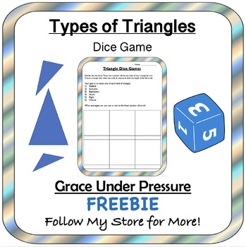 Preview of Types of Triangles Dice Game FREEBIE