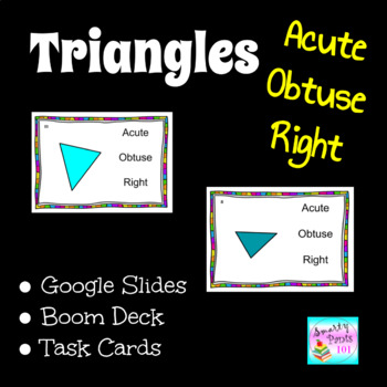 Preview of Types of Triangles Digital Bundle Boom Deck, Google Slides™, Task Cards 