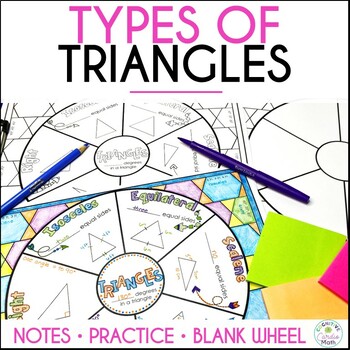 Preview of Classifying Types of Triangles Notes Doodle Math Wheel
