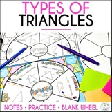 Classifying Types of Triangles Notes Doodle Math Wheel