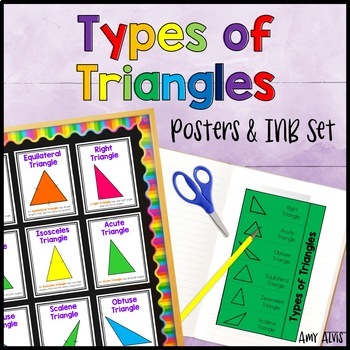 Preview of Types of Triangles Posters and Interactive Notebook INB Set Anchor Chart