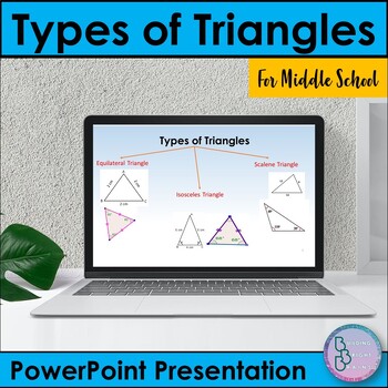 Preview of Types of Triangles Geometry | PowerPoint Presentation Lesson | Middle School