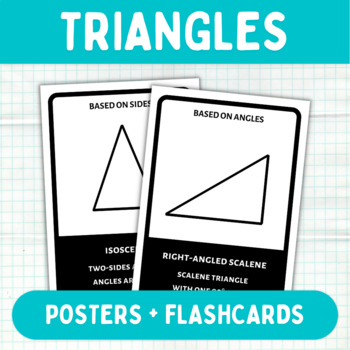 Preview of Types of Triangles Printable Geometry Flashcards + Posters