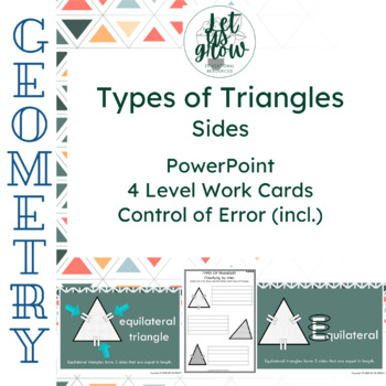 Preview of Types of Triangles - Sides - Powerpoint  + 4 Differentiated Work Cards + COE