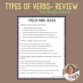 Types of Verbs- Grammar Review for Middle School