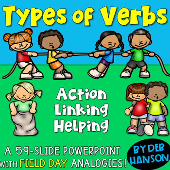 Preview of Types of Verbs PowerPoint Lesson: Action, Helping, and Linking Verbs