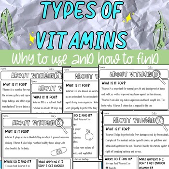 Preview of Types of Vitamins - Finds and Uses *Distance Learning*