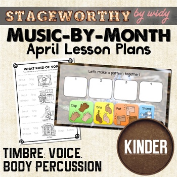 Preview of Whisper Talk Sing Yell Types of Voices - Kindergarten Music - April Music Lesson
