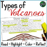 Types of Volcanoes - Worksheets that Compare Volcano Types